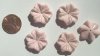 5 20x7mm Carved Howlite Light Pink Flowers